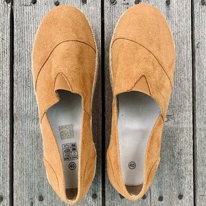 Orange Suede Slip-On Shoes